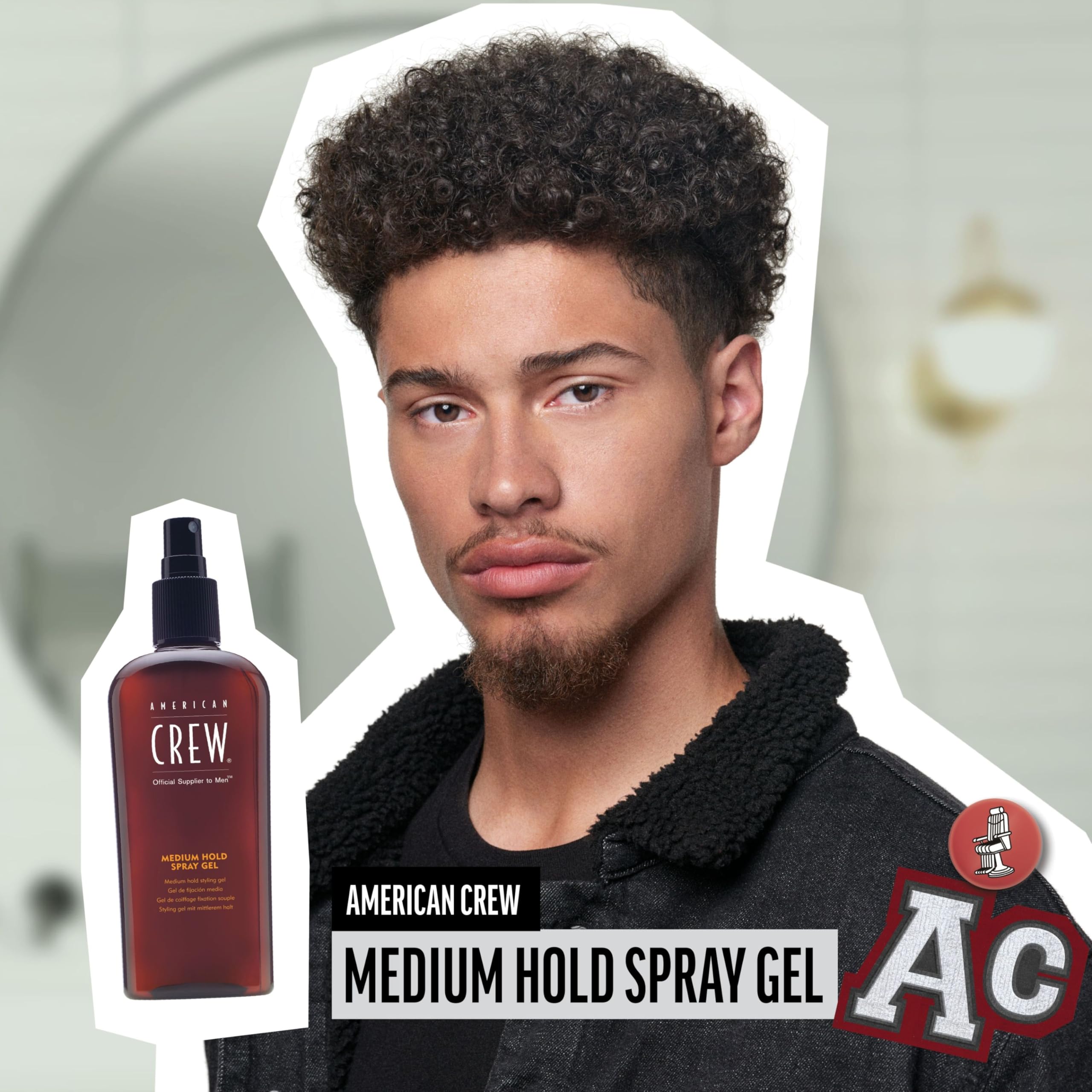 American Crew Medium Hold Spray Gel Sage and Aloe conditioning during styling