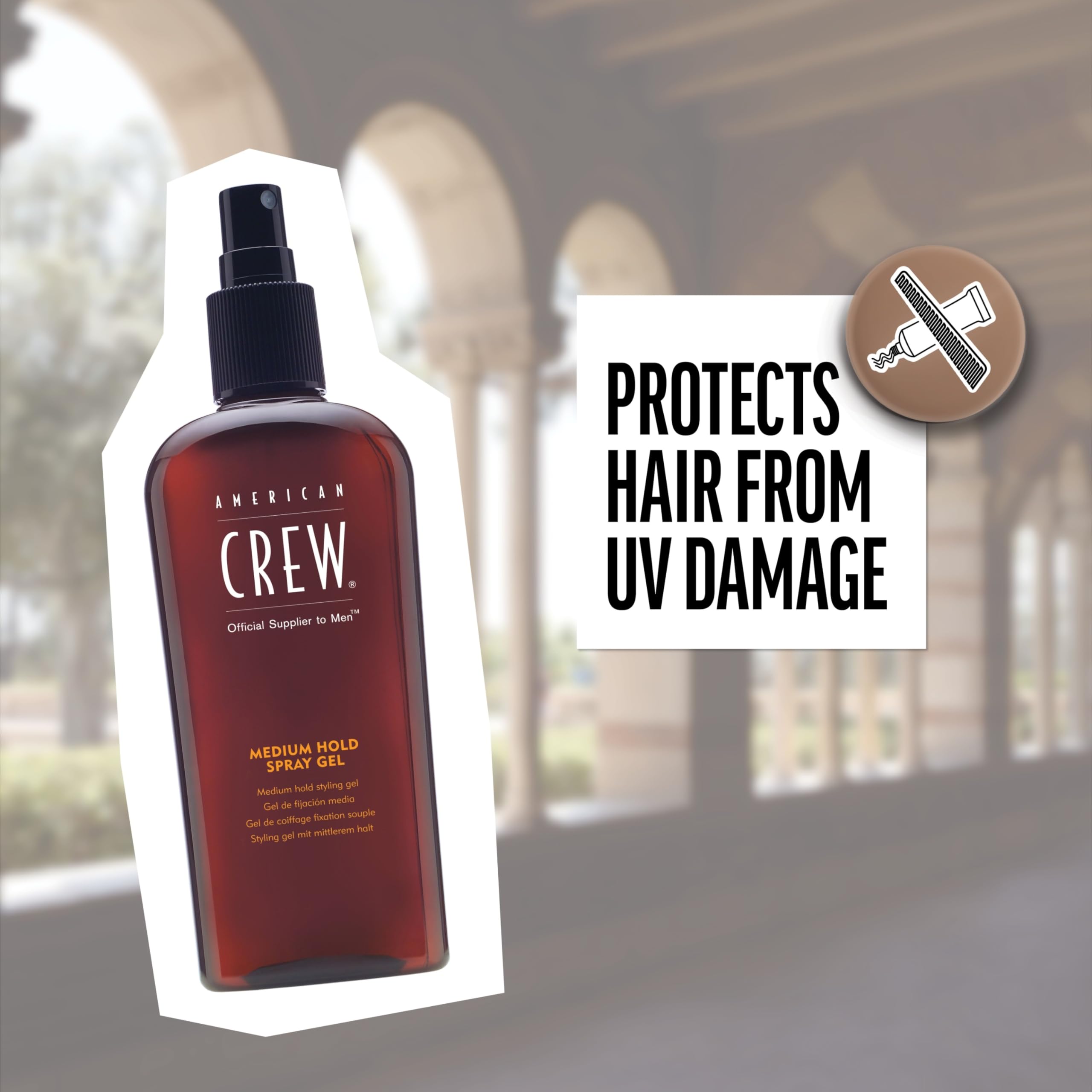 American Crew Medium Hold Spray Gel sunscreen protection for sunny days