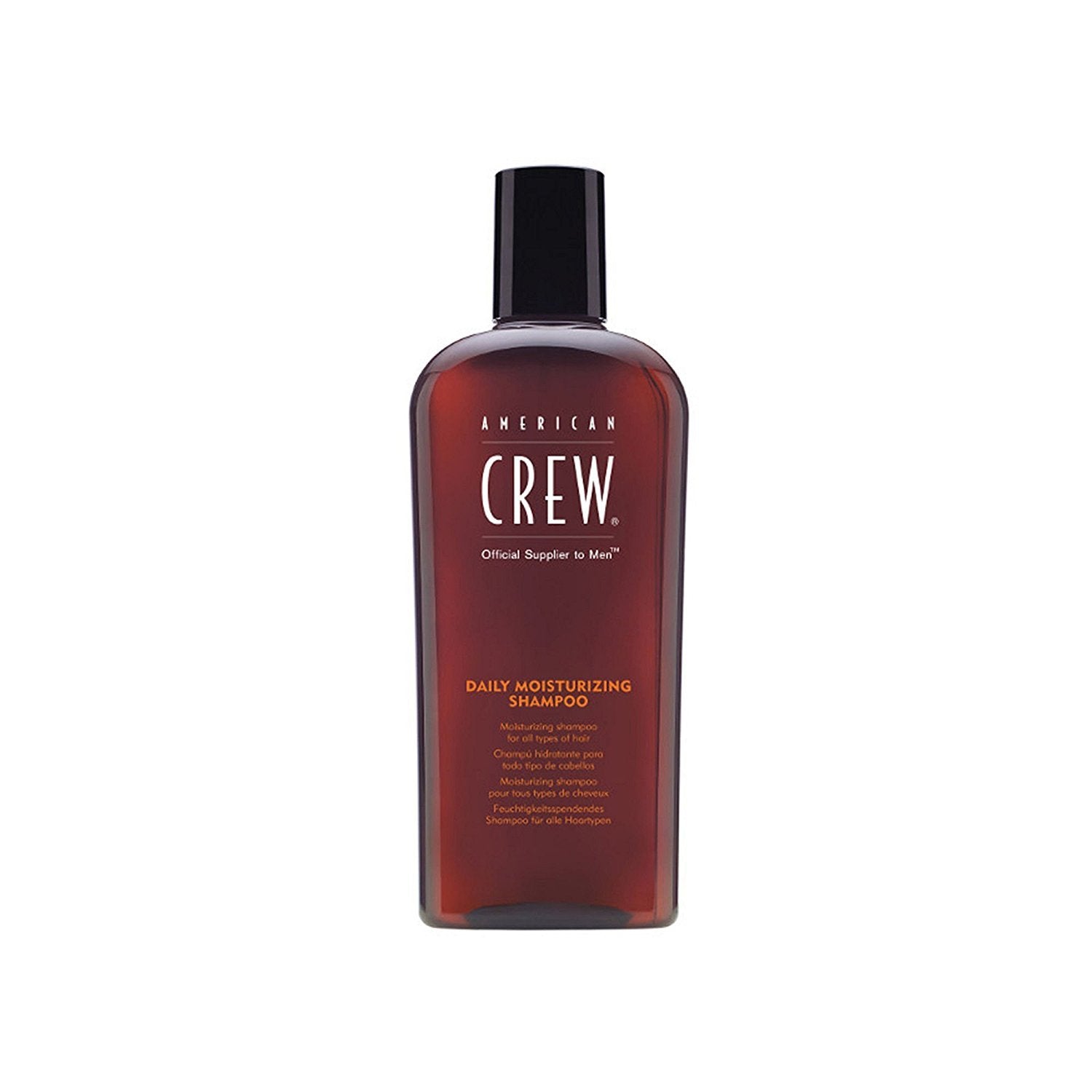 American Crew Moisturizing Shampoo bottle with citrus mint scent for daily freshness.