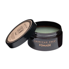 American Crew pomade 85g application-hair shows precise shaping with flexible hold.