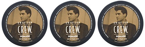 American Crew Pomade Pack 3 back view highlights versatility for curly or straight hair.