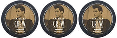 American Crew Pomade Pack 3 back view highlights versatility for curly or straight hair.