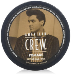American Crew Pomade Pack 3 front view for strong hold and sleek shine.