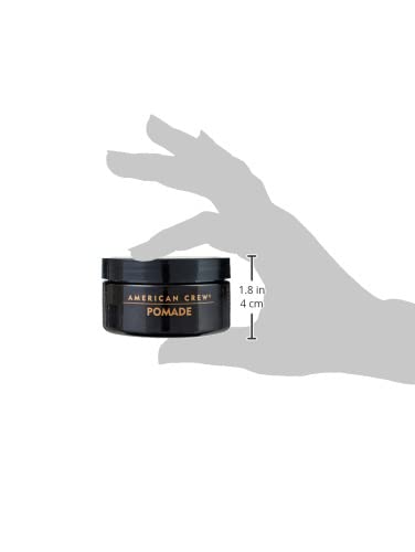 American Crew pomade towel-dried-hair styling supports smooth, controlled textures for curly or straight hair.