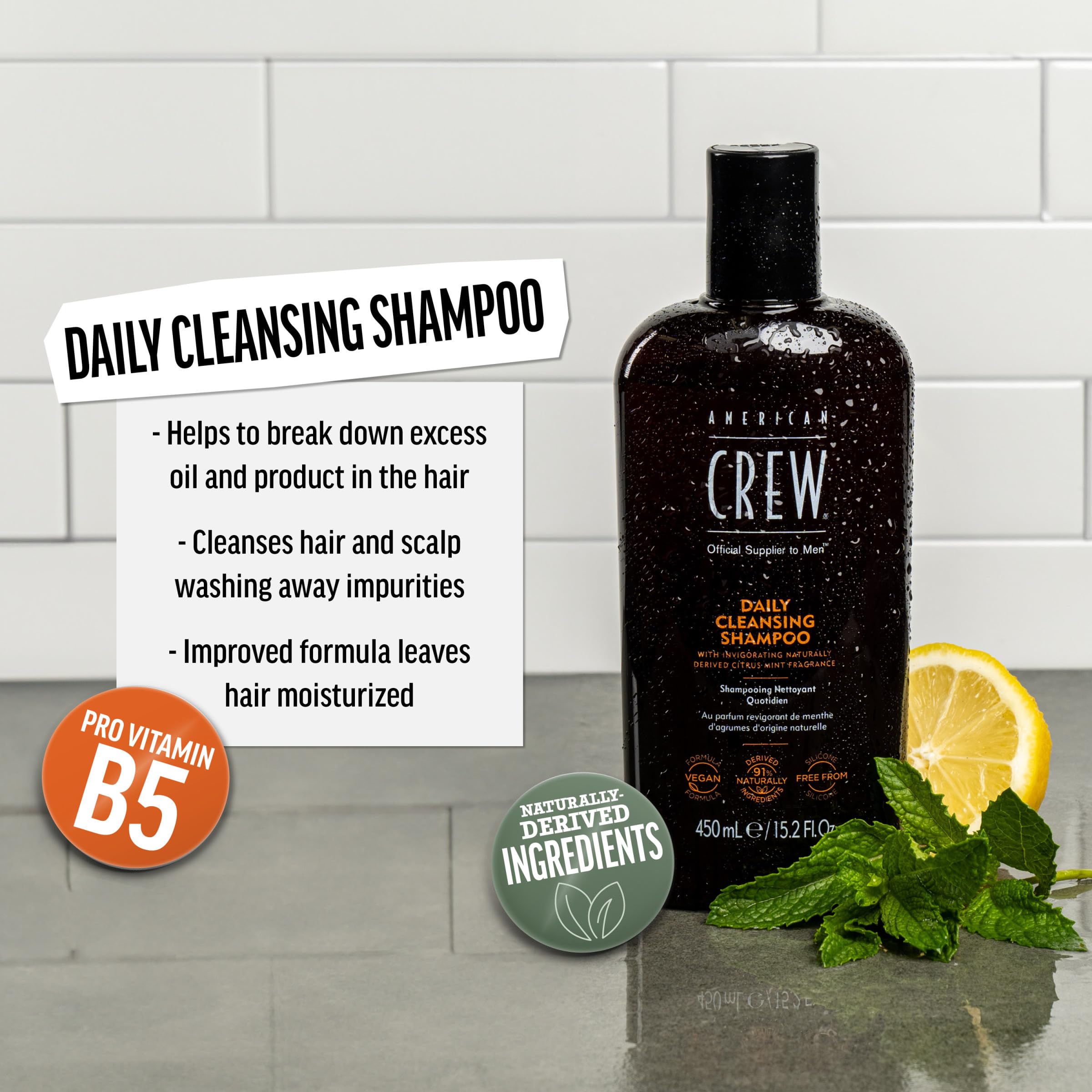American Crew shampoo foam lather shows lightweight cleansing and easy rinse.