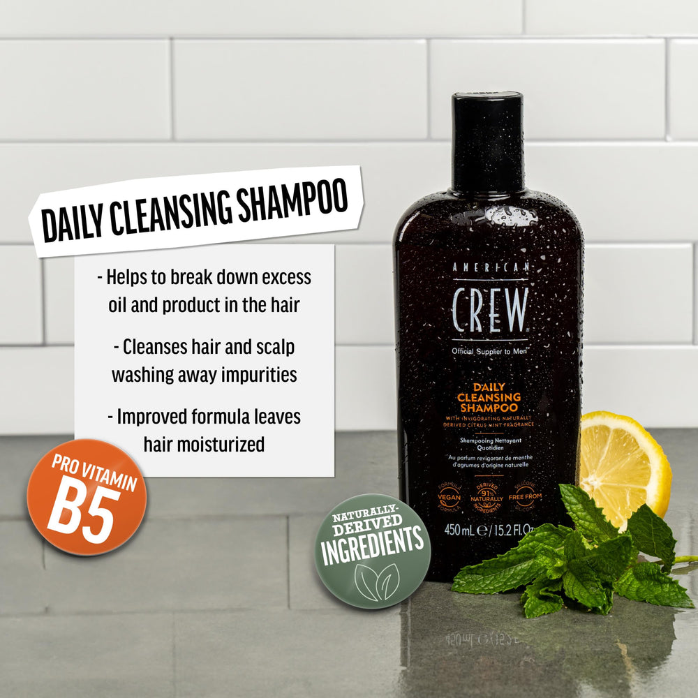 American Crew shampoo foam lather shows lightweight cleansing and easy rinse.