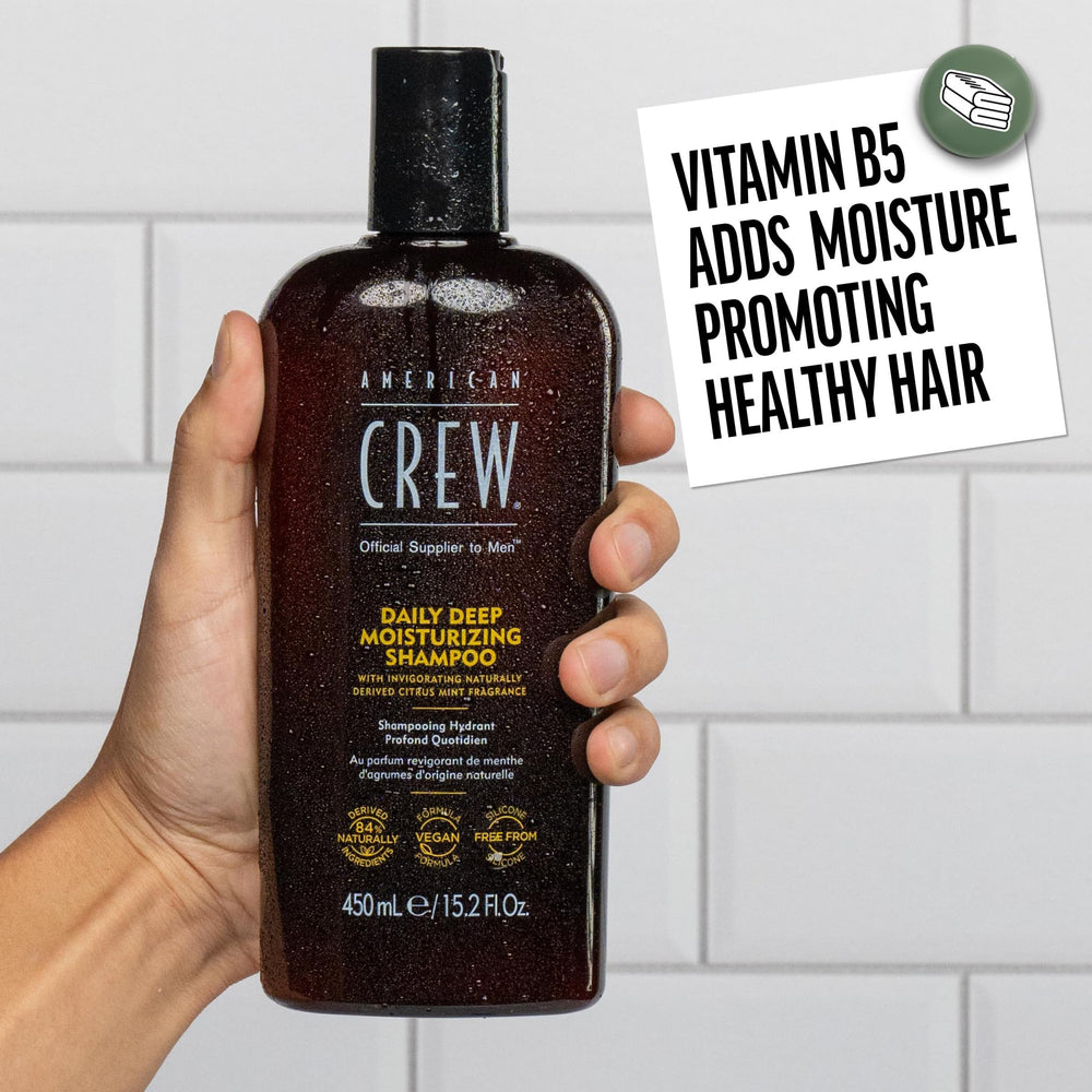 American Crew vegan silicone-free formula label for lightweight cleansing.