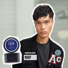 American Crew Whip airy-texture cream demonstrates weightless hold for subtle styling.