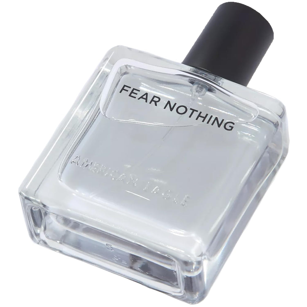 American Eagle Fear Nothing bottle front view showcases a crisp, lasting fragrance.