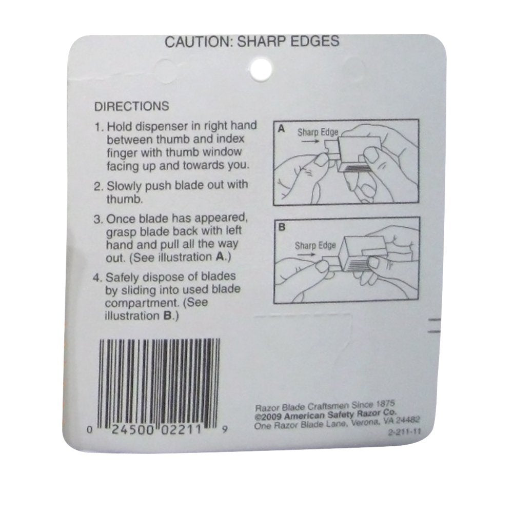 Blade dispenser with vault from American Safety Razor keeps used blades secure and organized.