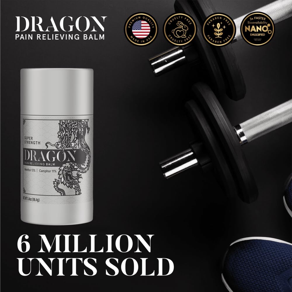 Americanna Wellness Dragon Balm roll-up tube application shows easy on-skin glide for targeted use.