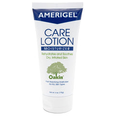 AMERIGEL Care Lotion bottle front shows hypoallergenic moisturizer for sensitive skin hydration.
