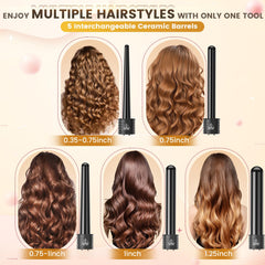 Amgcive curling wand set in use creating defined curls