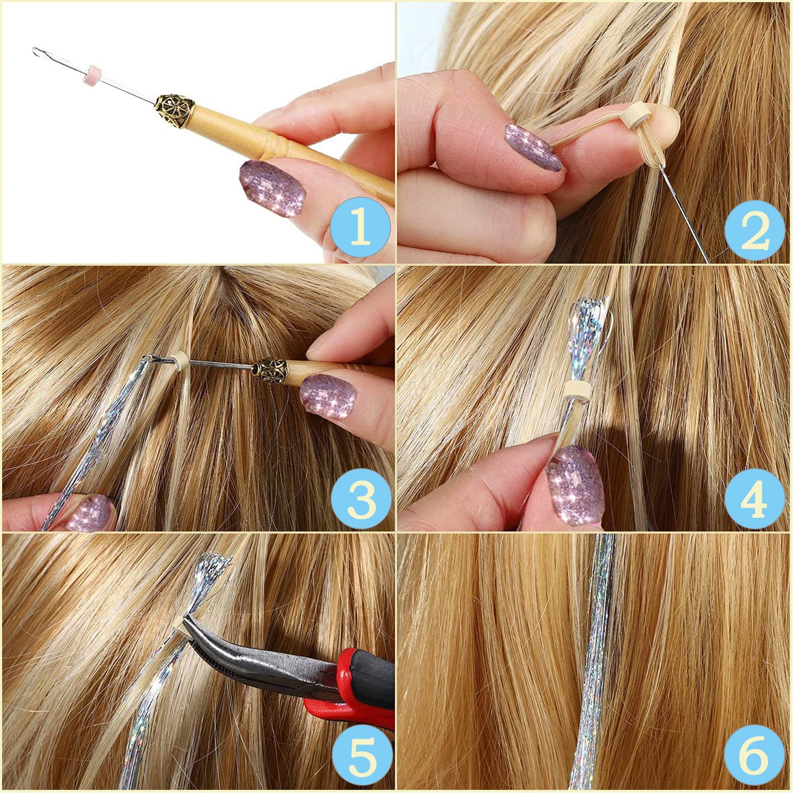 AMGPT daily-use party hair tinsel adds sparkle for events and photos.