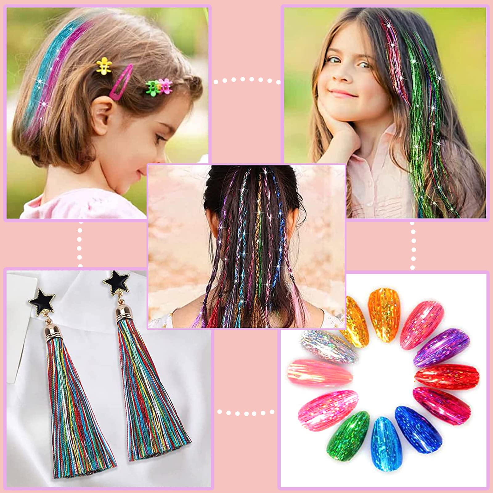 AMGPT heat-resistant polyester tinsel shines through styling and daily wear.