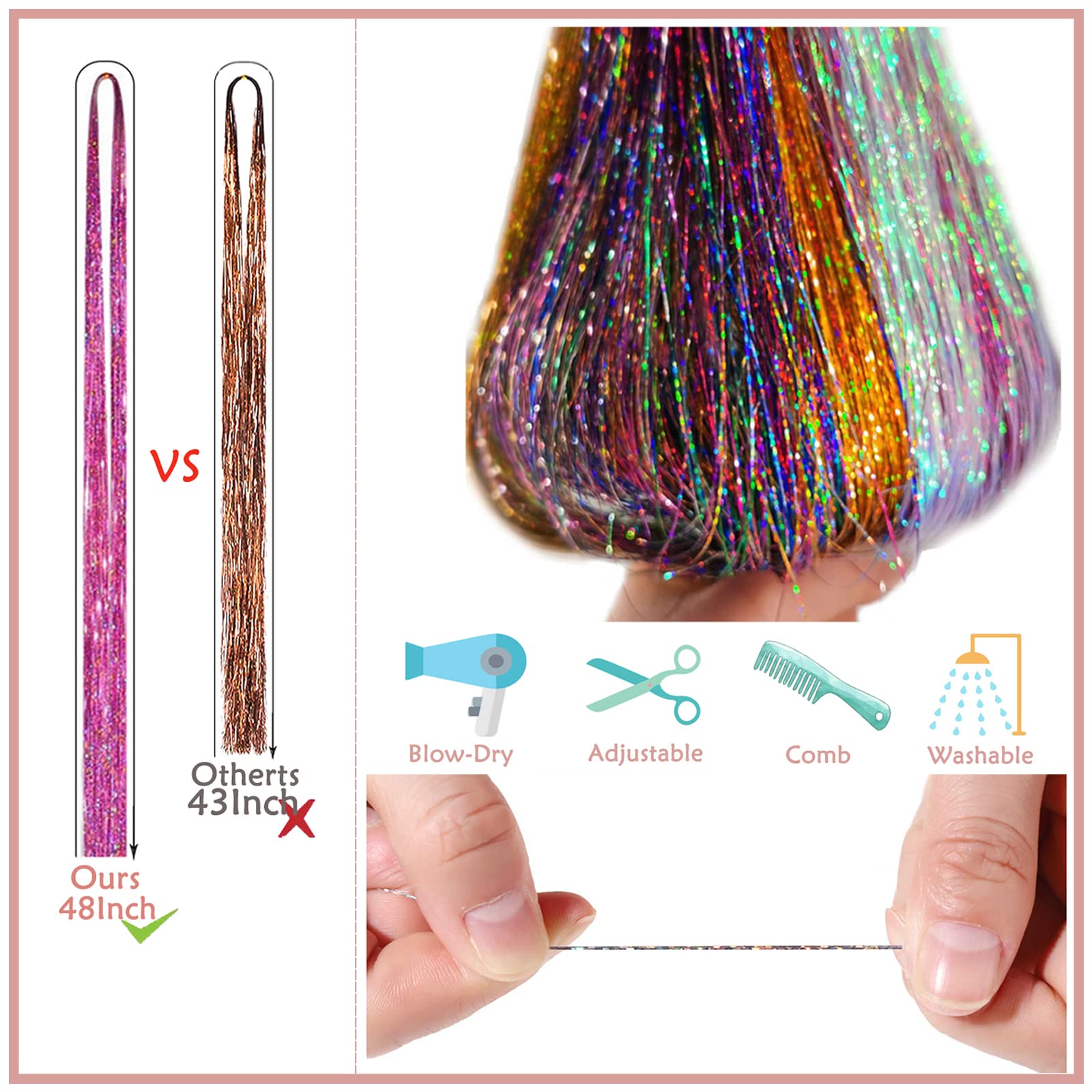 AMGPT micro silicone link rings ensure secure, mess-free tinsel attachment.