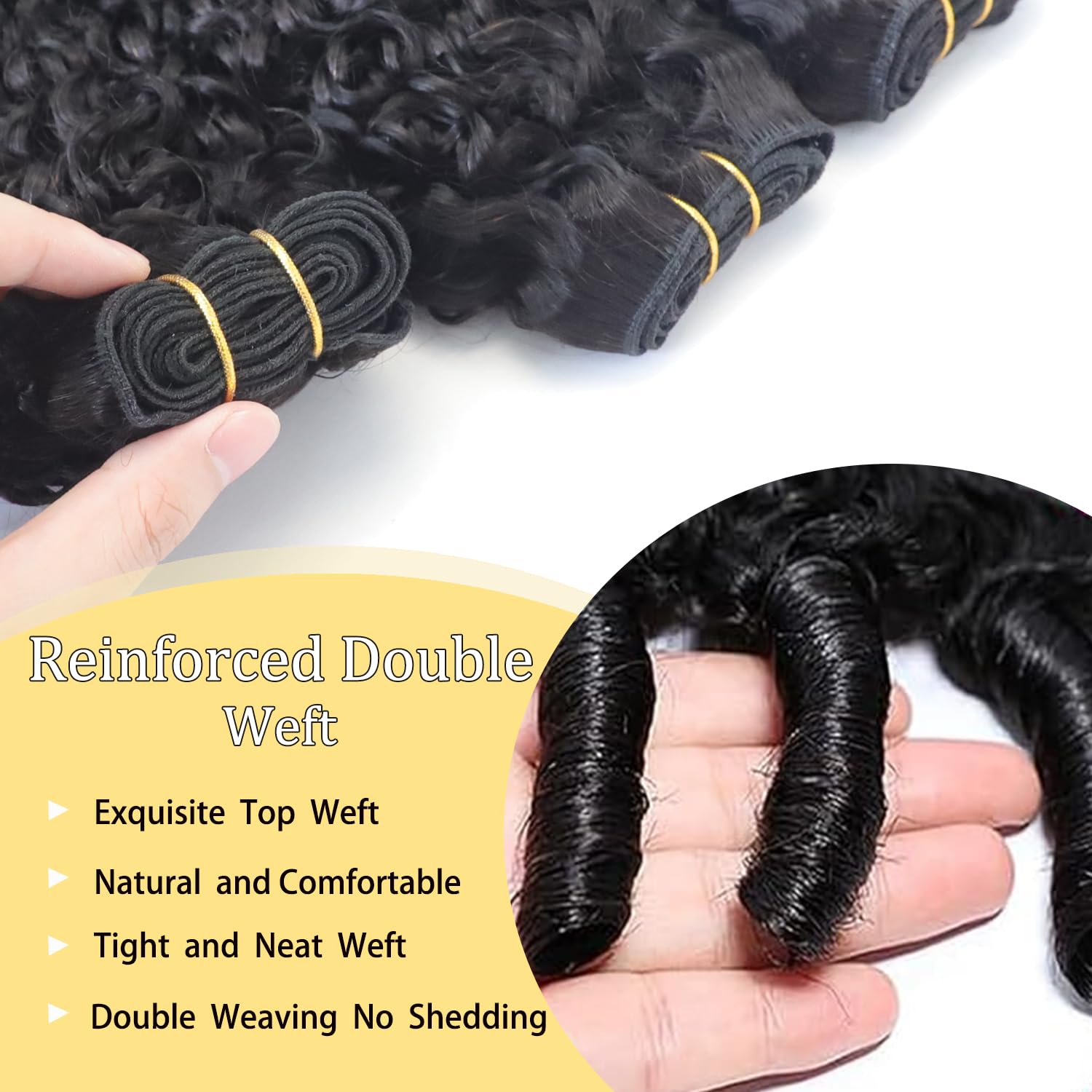 Amicalite Burmese Curly Bundles 16 inch close-up shows soft silky texture for smooth styling