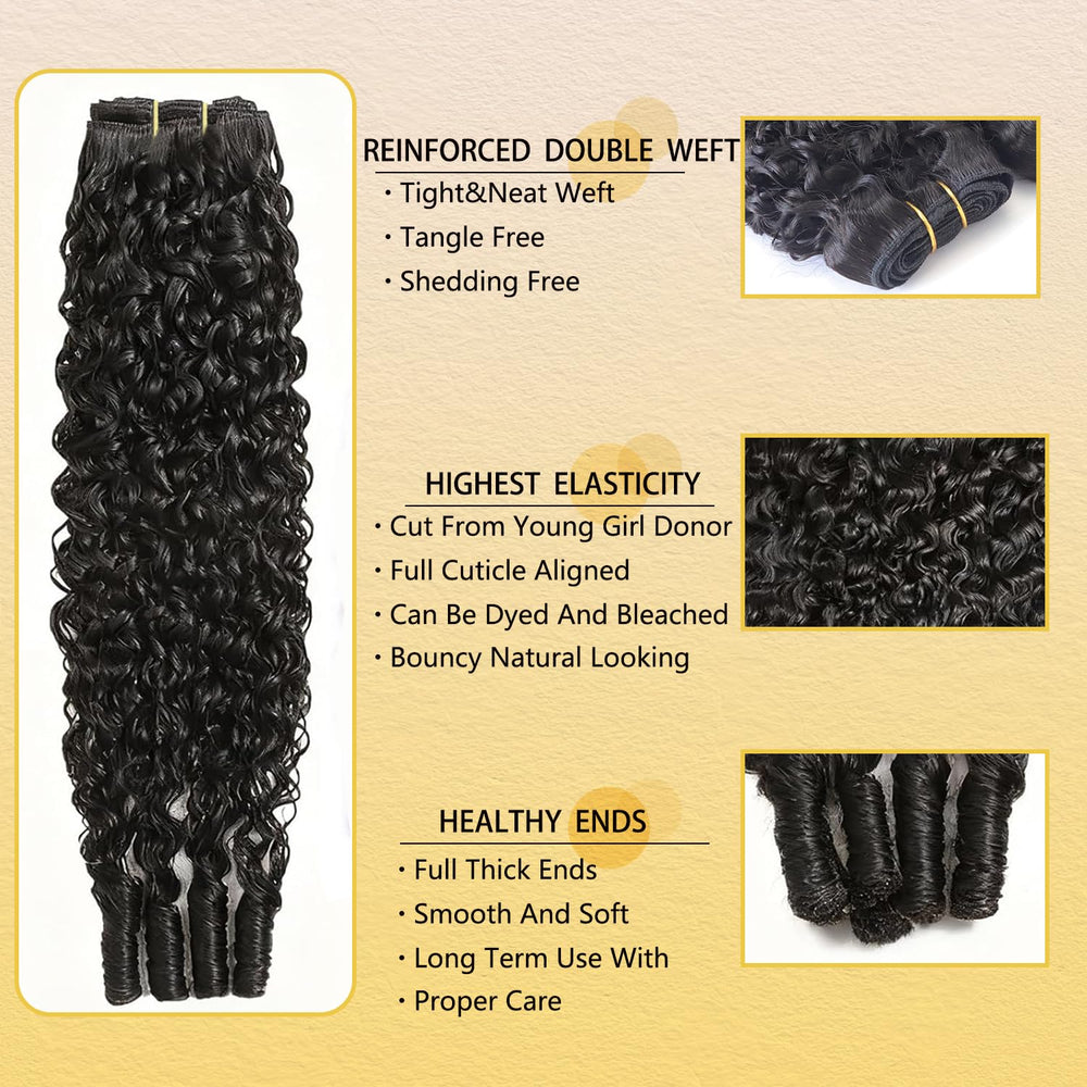 Amicalite Burmese Curly Bundles 18 inch curl close-up demonstrates elastic curls with natural bounce