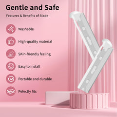 AMILKME stainless steel blades close-up showing durable refills