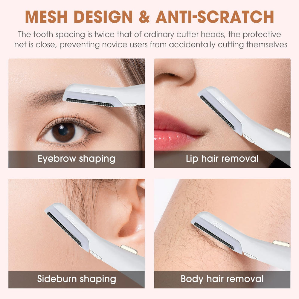 AMILKME U-shaped arc design close-up highlighting reduced friction for safer dermaplane use.