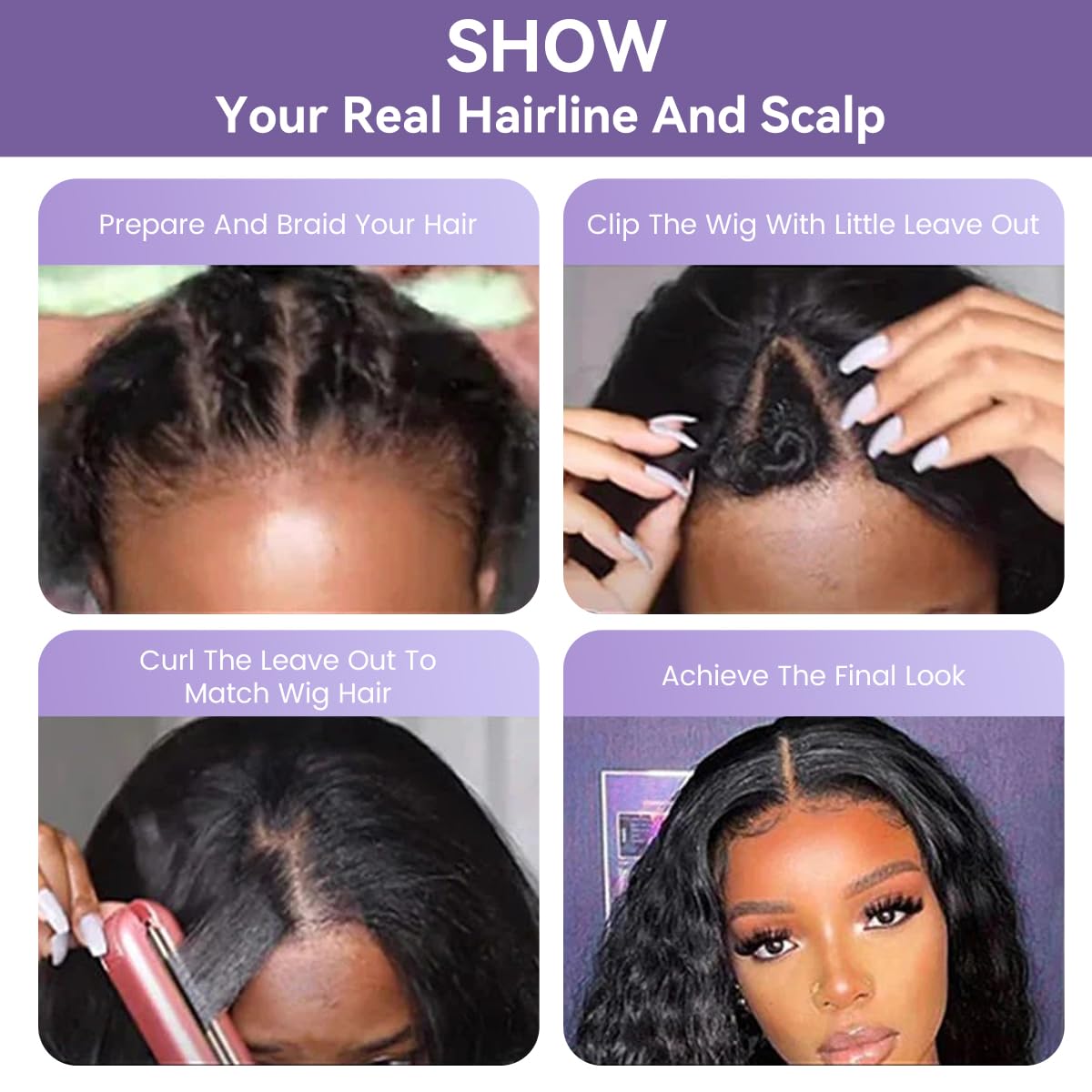 Aminow Afro Curly V Part Wig synthetic fiber closeup shows durable, affordable texture