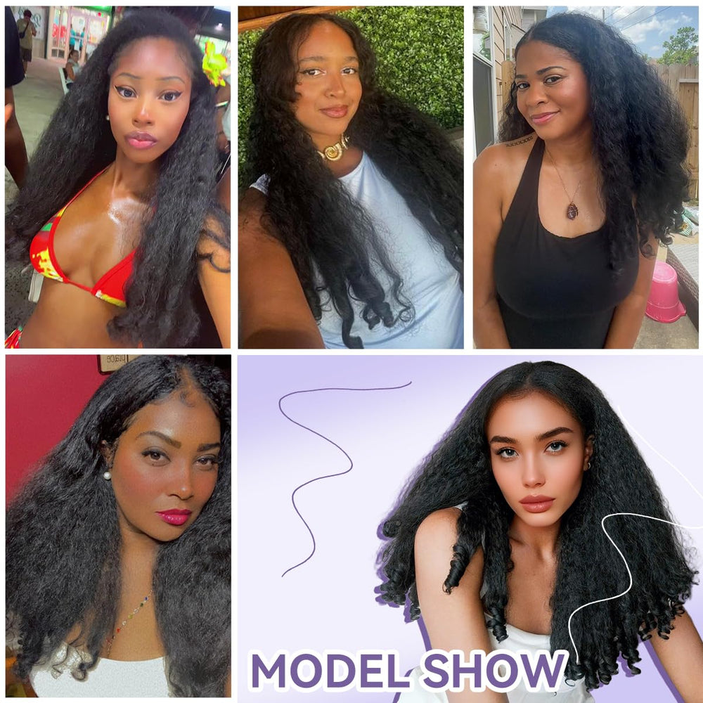 Aminow Afro Curly V Part Wig wear-time demo highlights quick styling