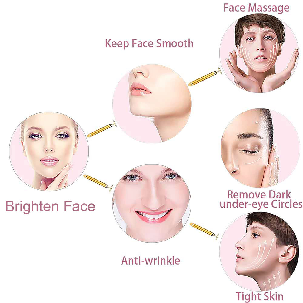 Amirce Face Massager Roller T-shape delivers deep vibration for skin vitality
