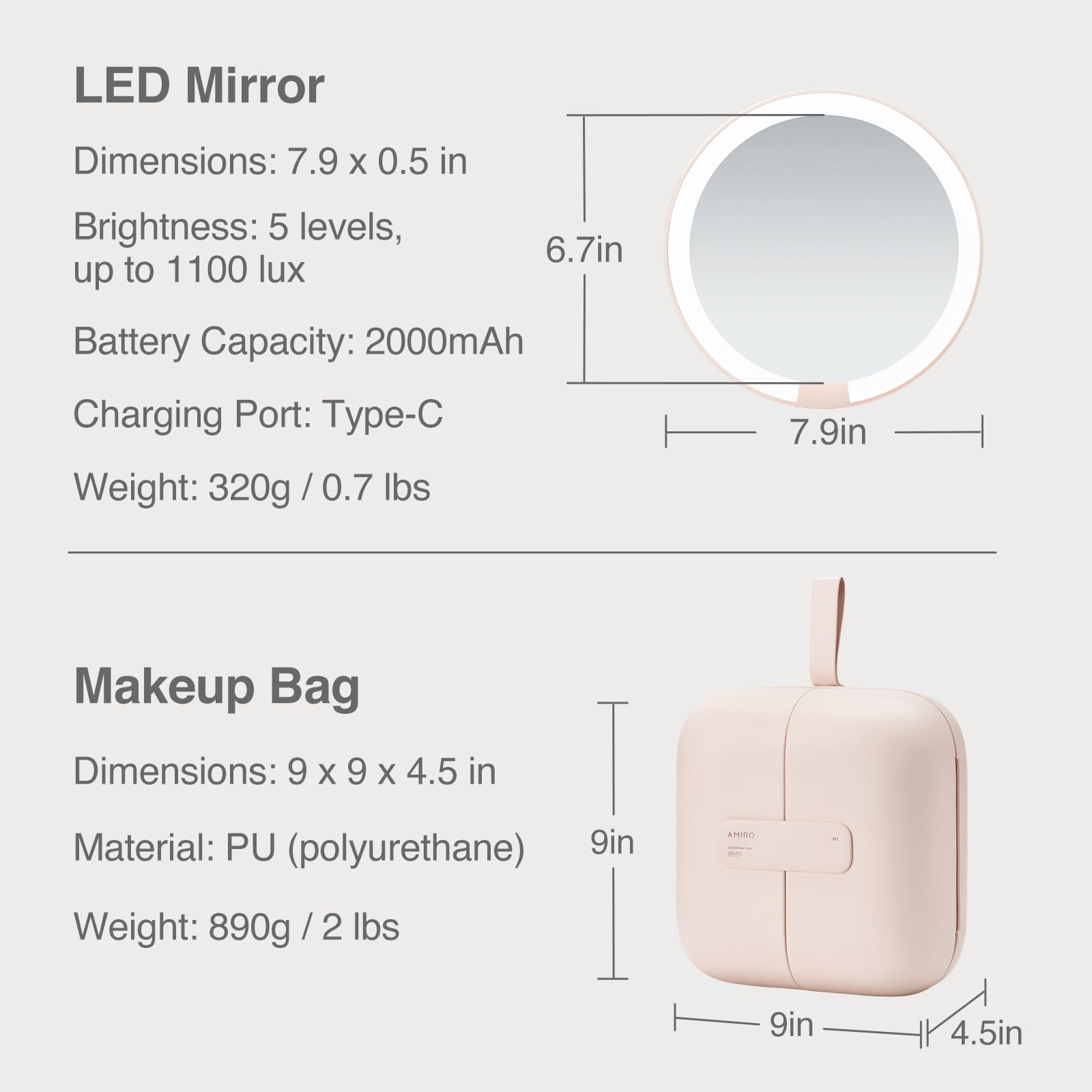 AMIRO M2 Cube built-in battery with USB-C charging port