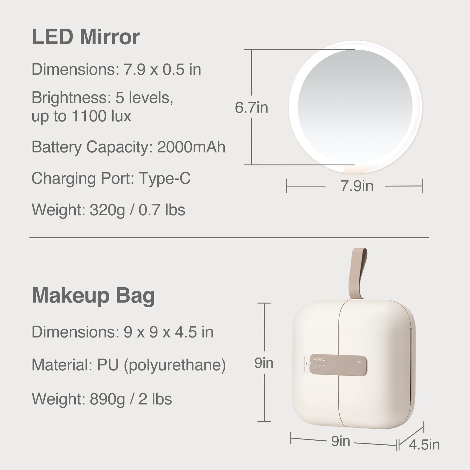 AMIRO M2 travel makeup bag open view shows quick access to essentials on trips