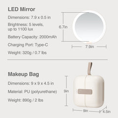 AMIRO M2 travel makeup bag open view shows quick access to essentials on trips