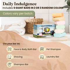 Amish Farms soap slice reveals smooth texture and natural ingredients.