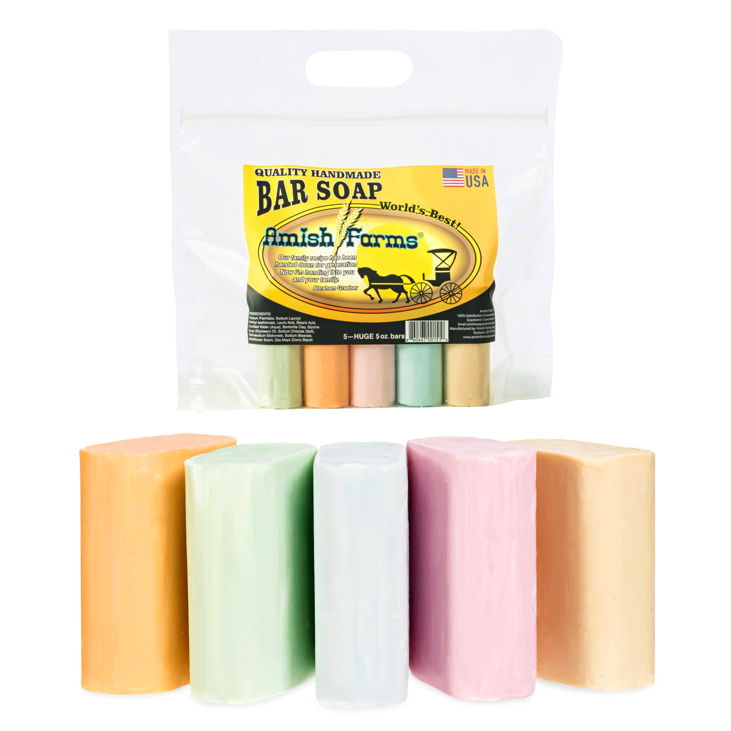 Amish Farms pack includes five bars per order