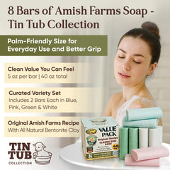 Amish Farms Soap Value Pack 5oz bars offer gentle cleansing for daily routines.