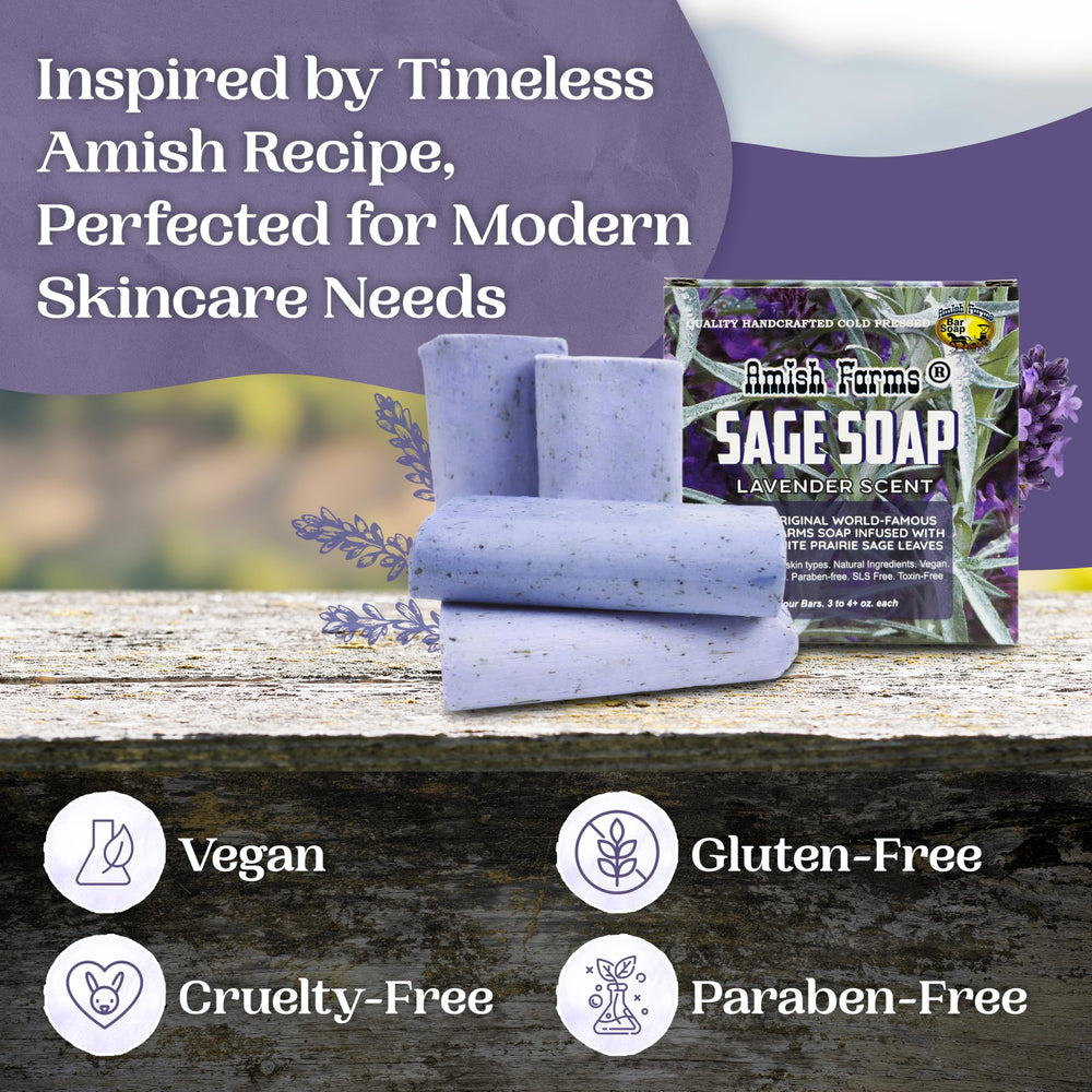 Amish Farms Vegan Cruelty-Free badge image signals ethical, plant-based skincare.