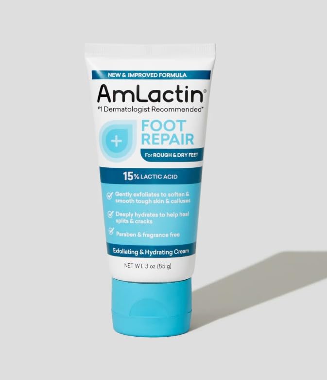 AmLactin Foot Cream Therapy being applied to a dry heel
