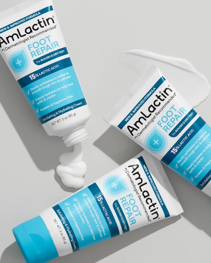 AmLactin Foot Cream Therapy hands after applying cream to feet