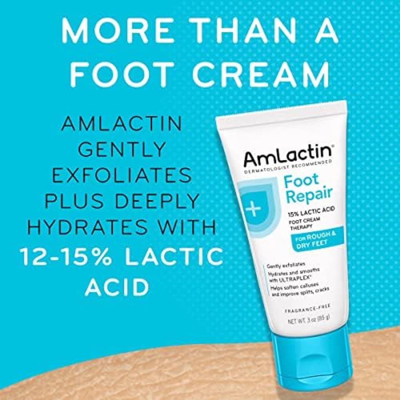 AmLactin Foot Cream Therapy rich, hydrating texture for easy spreading