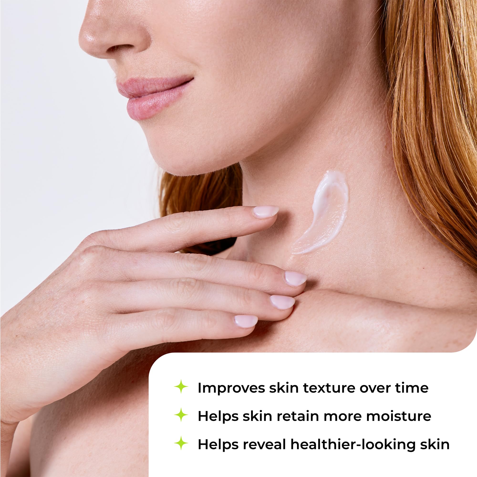 Amlactin pump in use applying lotion to skin for smooth hydration