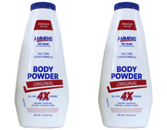 AMMENS Body Powder Original pack-2pack demonstrates talc-free protection for all-day freshness.