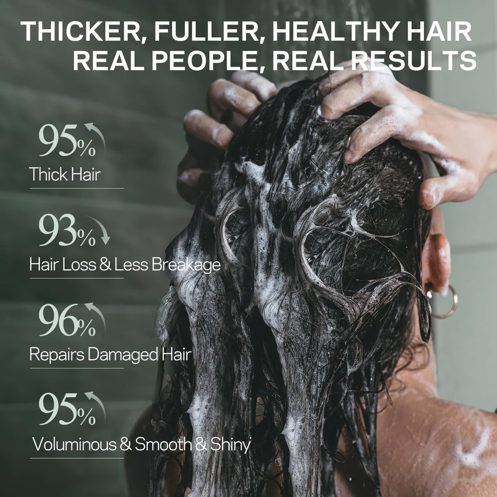 AMOADO castor oil nourished hair tips close-up suggests smoothness and shine.