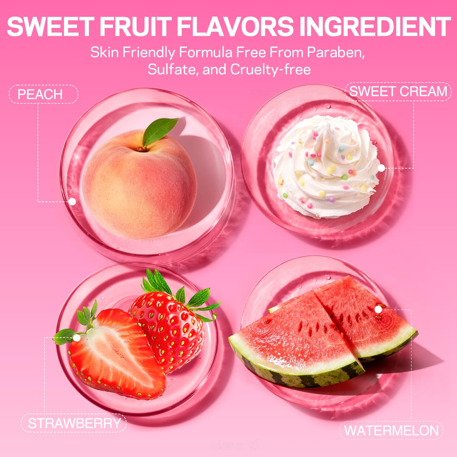 AMOADO lip oil fruity scent packaging designed for mood-boosting care