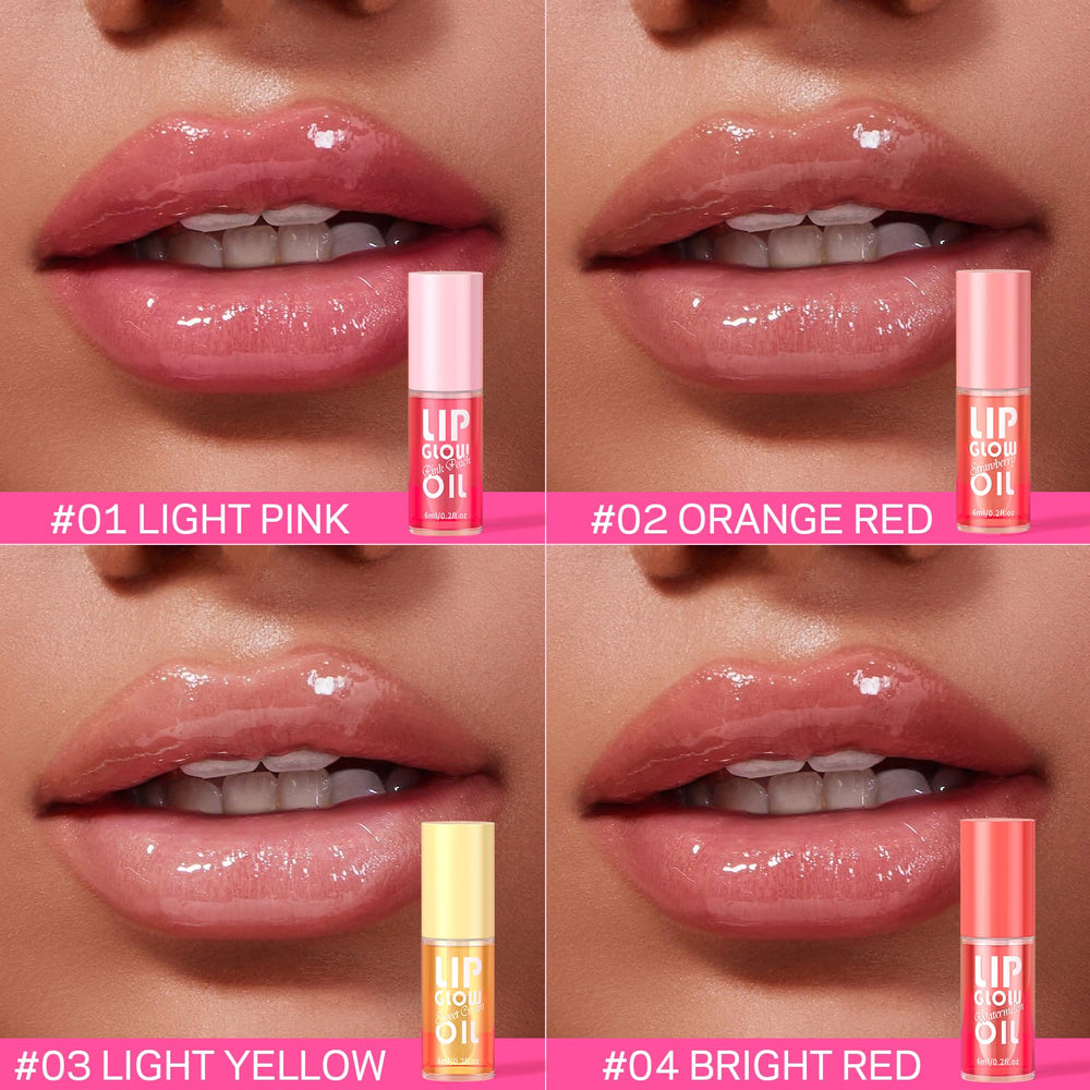 AMOADO lip oil peach shade delivering warm luminous color
