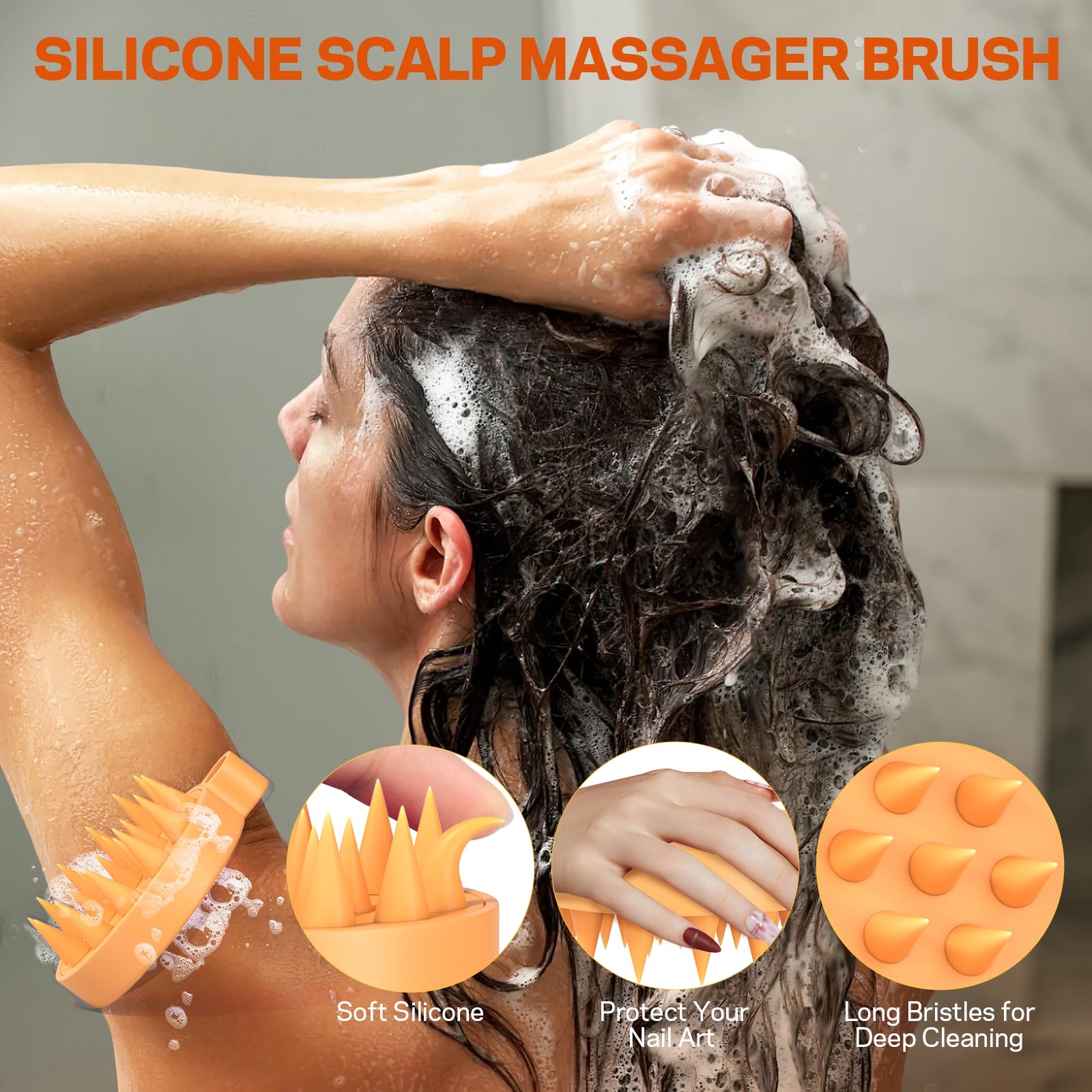 AMOADO Scalp Scrub shower scene demonstrates easy weekly use.