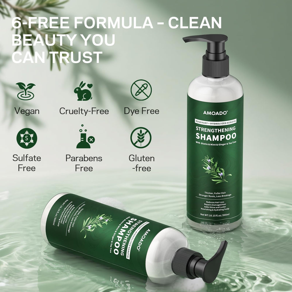 AMOADO sulfate-free natural packaging reinforces clean beauty for color treated hair.