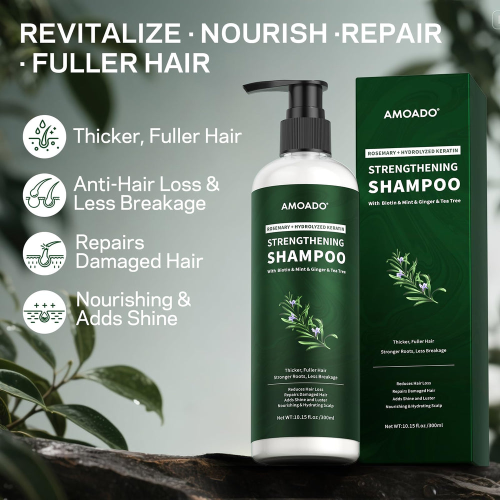 AMOADO tea tree peppermint scalp soothing highlights itch relief and scalp balance.