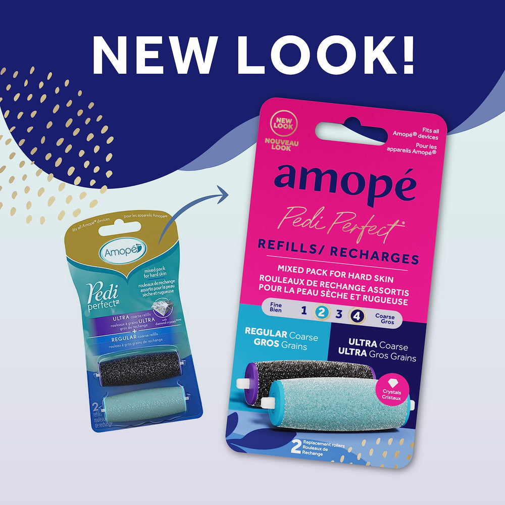 Close-up of Amope Pedi Perfect diamond crystal roller for gentle exfoliation.