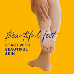 Amope Pedi Perfect foot file with diamond crystals in action on rough skin.