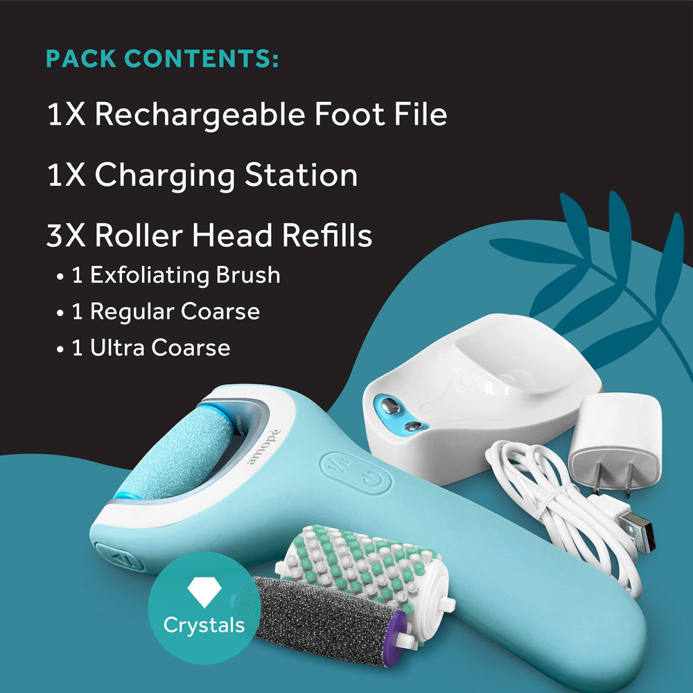 Amope Exfoliation Brush helps prep feet before using the file