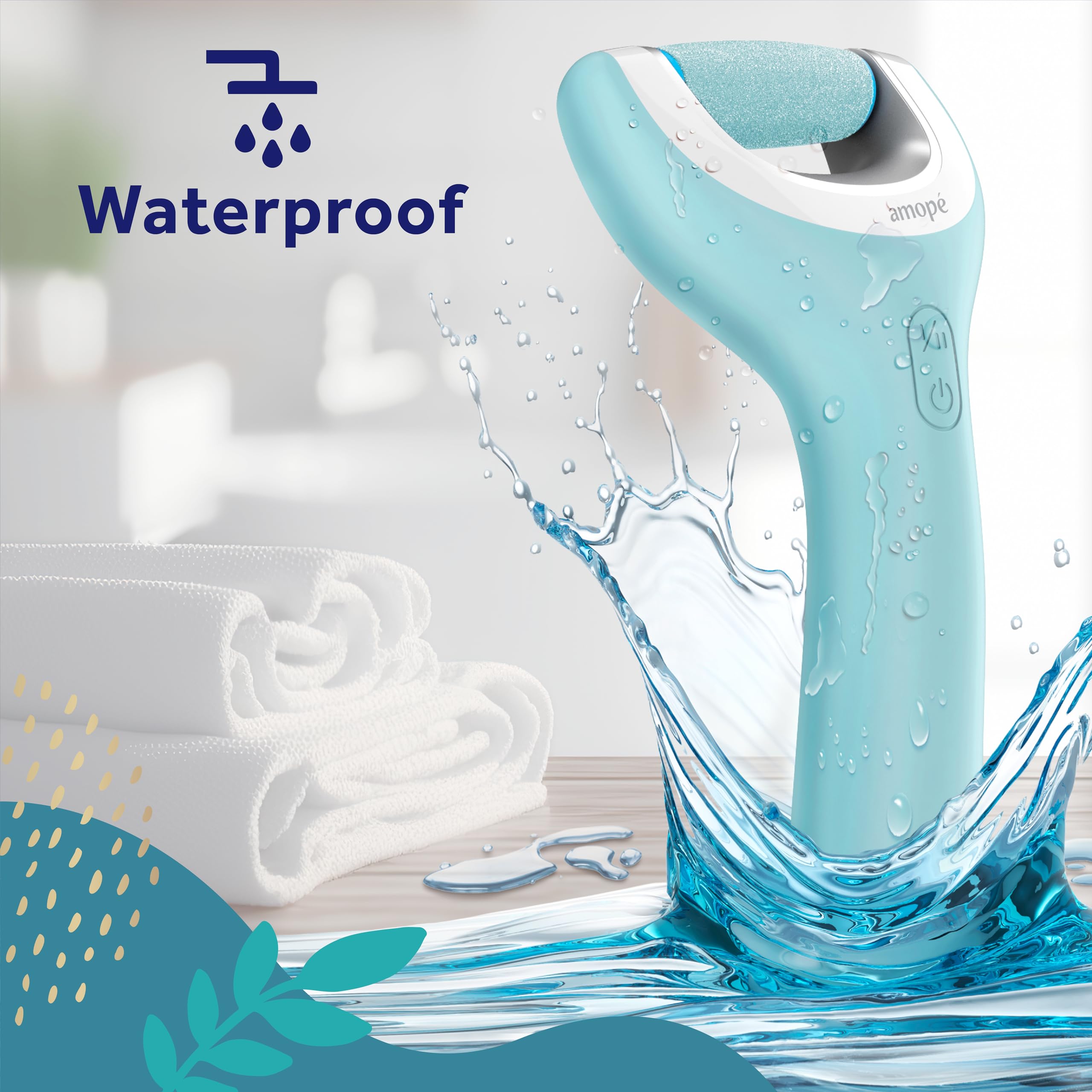 Amope Regular Coarse roller head removes calluses for smoother, softer feet