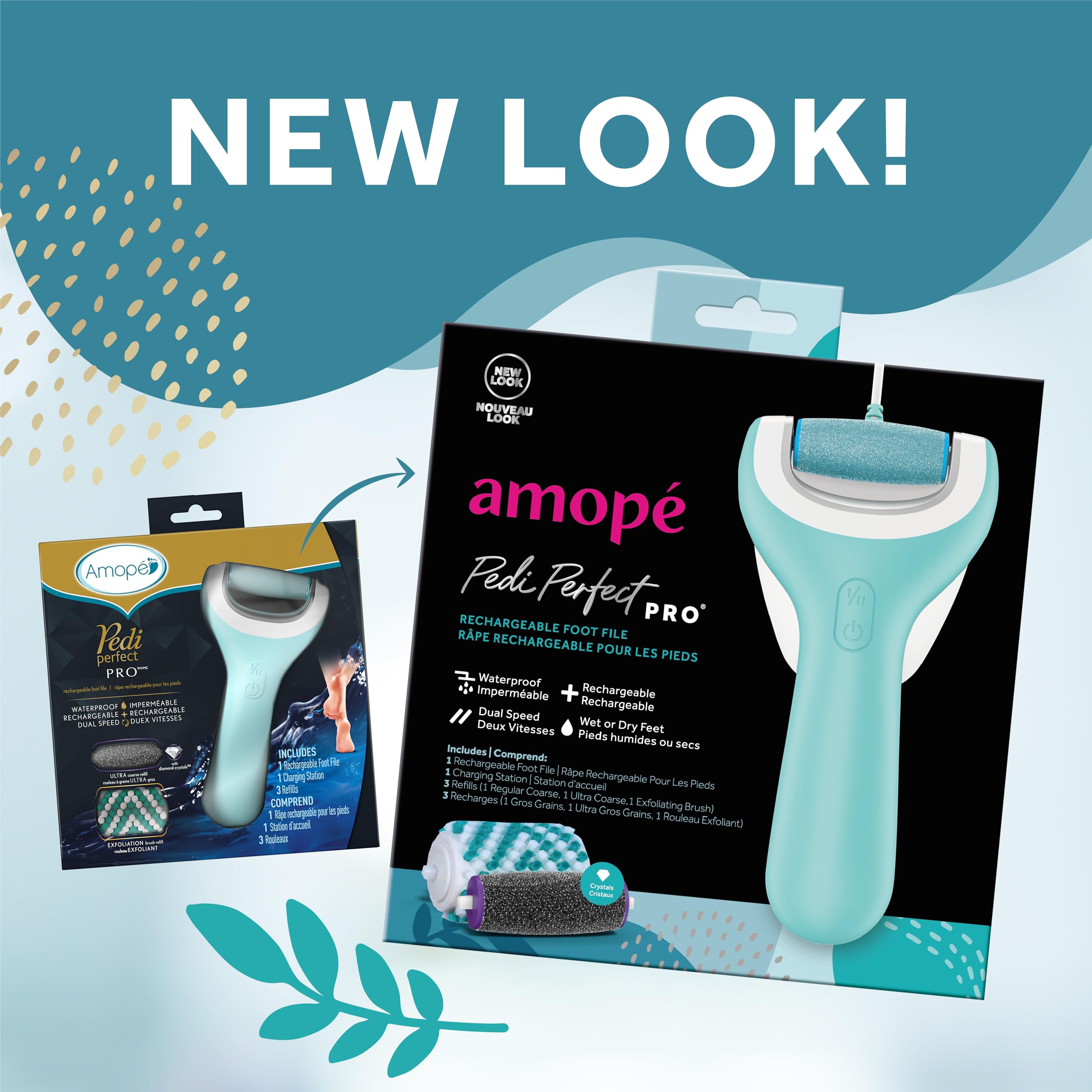 Amope Pedi Perfect Pro wall docking station keeps the device charged and ready